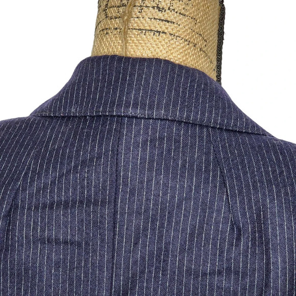Harve Benard Womens Single Breasted Pinstripe Wool Blazer Suit Jacket Medium - Picture 8 of 11